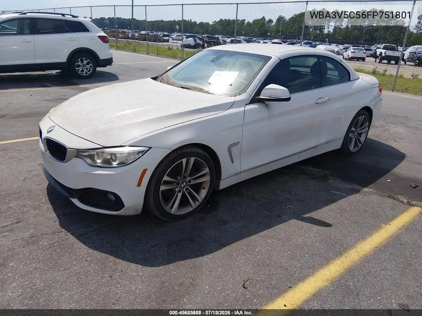 2015 BMW 428I VIN: WBA3V5C56FP751801 Lot: 45623480