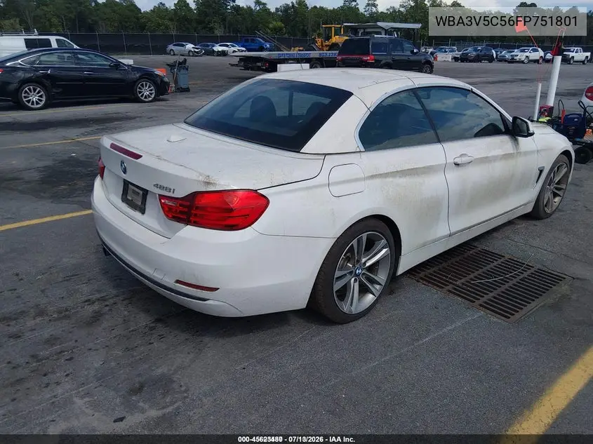 2015 BMW 428I VIN: WBA3V5C56FP751801 Lot: 45623480
