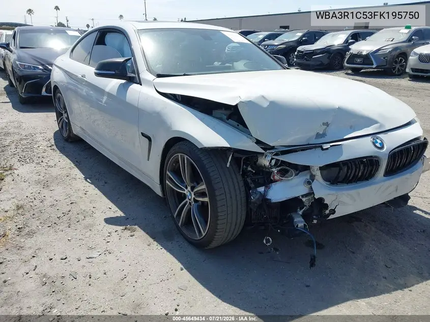 2015 BMW 435I VIN: WBA3R1C53FK195750 Lot: 45649434