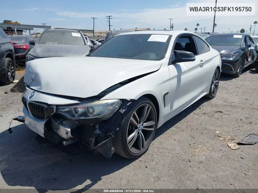 2015 BMW 435I VIN: WBA3R1C53FK195750 Lot: 45649434