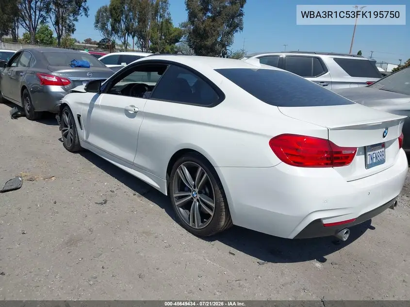 2015 BMW 435I VIN: WBA3R1C53FK195750 Lot: 45649434