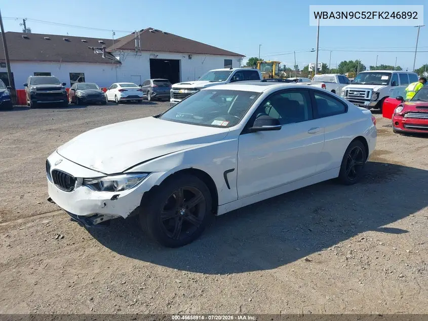 2015 BMW 428I xDrive VIN: WBA3N9C52FK246892 Lot: 45658914