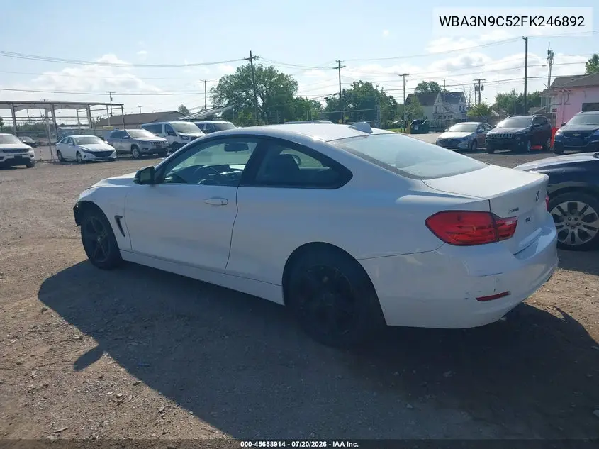 2015 BMW 428I xDrive VIN: WBA3N9C52FK246892 Lot: 45658914