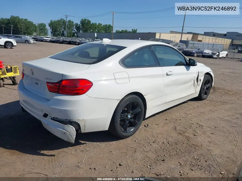 2015 BMW 428I xDrive VIN: WBA3N9C52FK246892 Lot: 45658914
