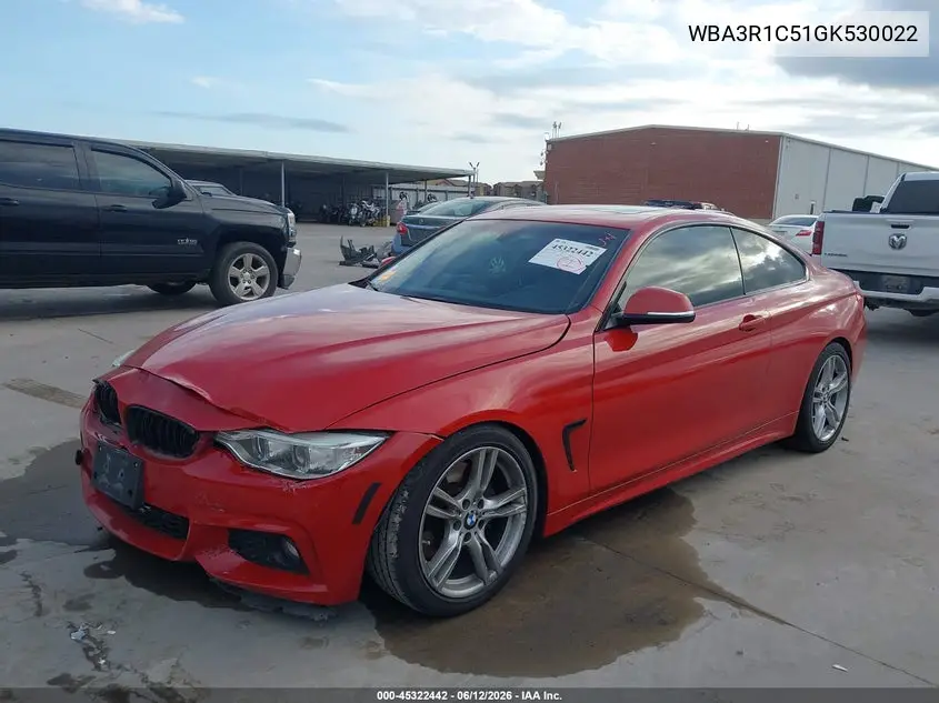 2016 BMW 435I VIN: WBA3R1C51GK530022 Lot: 45322442