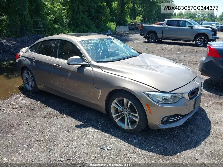 2016 BMW 435I Gran Coupe xDrive VIN: WBA4B3C57GG344377 Lot: 45568695