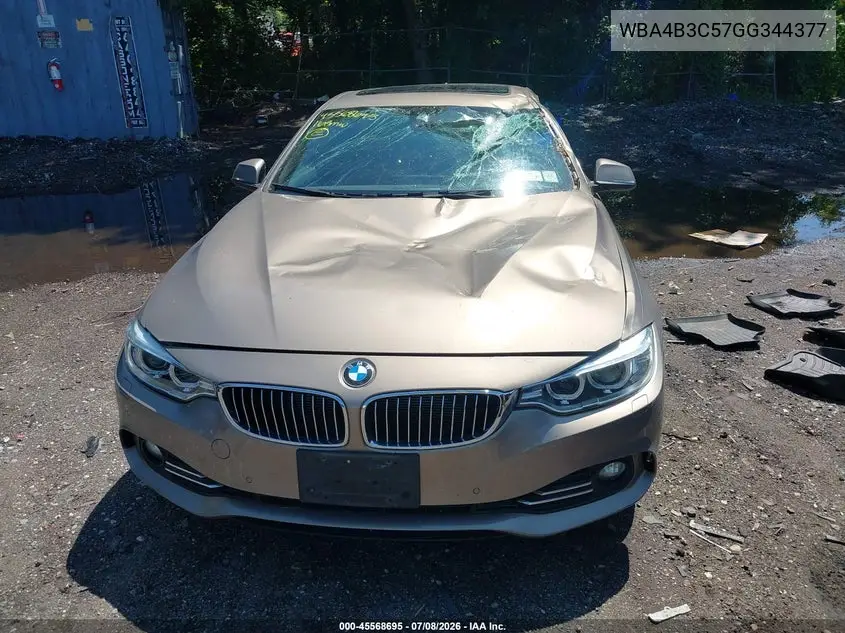 2016 BMW 435I Gran Coupe xDrive VIN: WBA4B3C57GG344377 Lot: 45568695