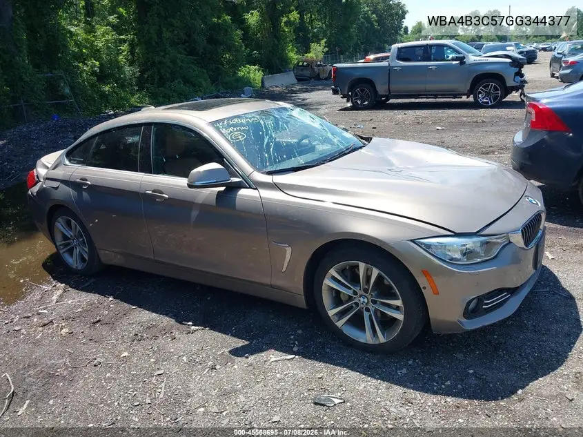 2016 BMW 435I Gran Coupe xDrive VIN: WBA4B3C57GG344377 Lot: 45568695