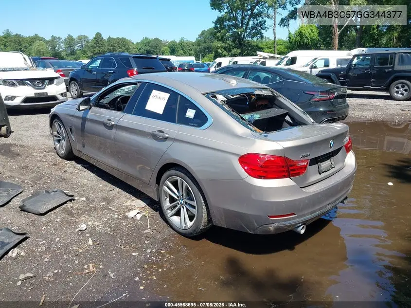2016 BMW 435I Gran Coupe xDrive VIN: WBA4B3C57GG344377 Lot: 45568695