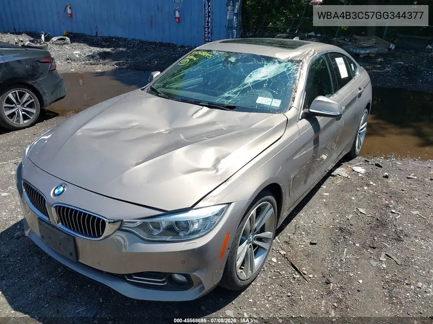 2016 BMW 435I Gran Coupe xDrive VIN: WBA4B3C57GG344377 Lot: 45568695