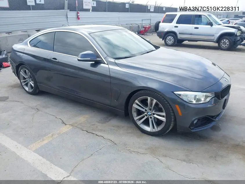 2016 BMW 428I VIN: WBA3N7C51GK228311 Lot: 45593123