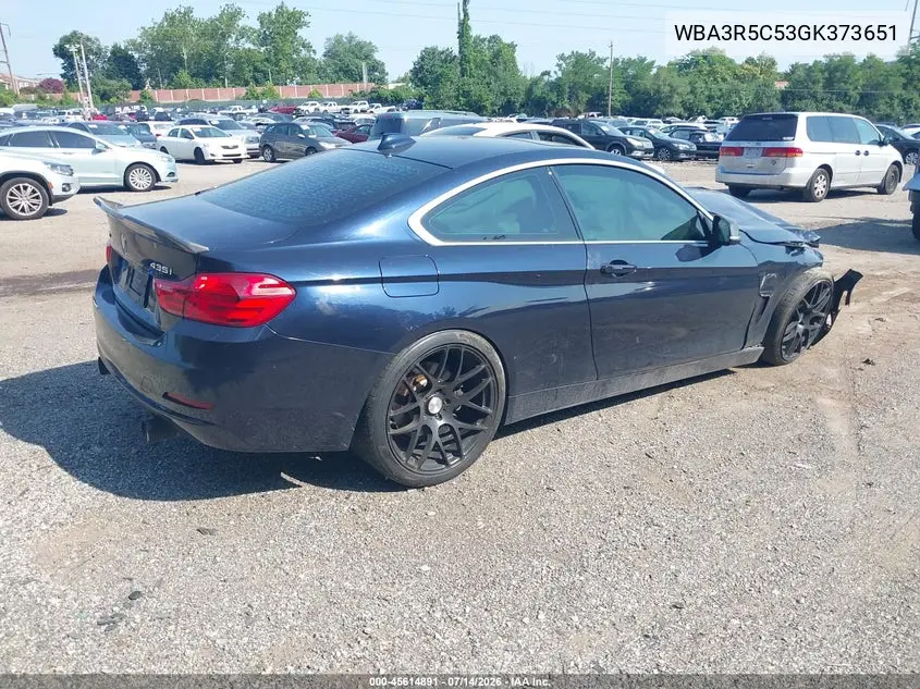 2016 BMW 435I xDrive VIN: WBA3R5C53GK373651 Lot: 45614891