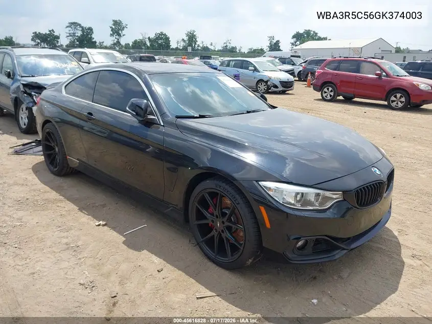 2016 BMW 435I xDrive VIN: WBA3R5C56GK374003 Lot: 45616828