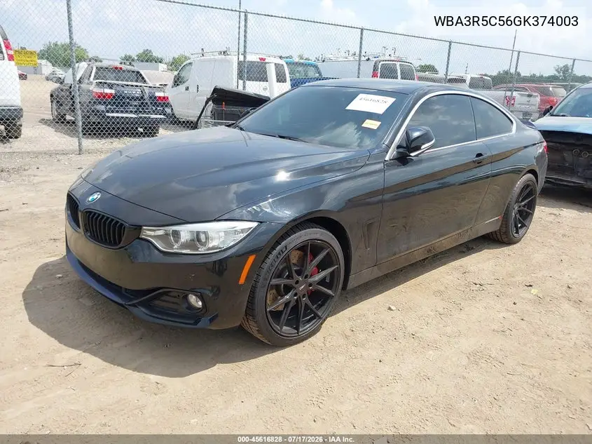 2016 BMW 435I xDrive VIN: WBA3R5C56GK374003 Lot: 45616828
