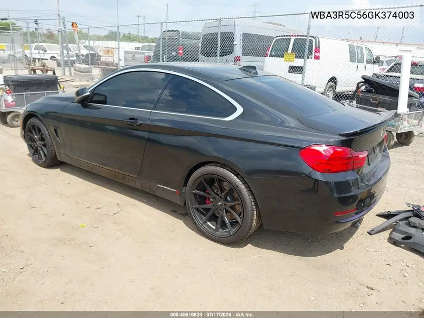 2016 BMW 435I xDrive VIN: WBA3R5C56GK374003 Lot: 45616828