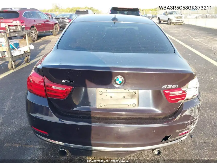 2016 BMW 435I xDrive VIN: WBA3R5C58GK373211 Lot: 45623990