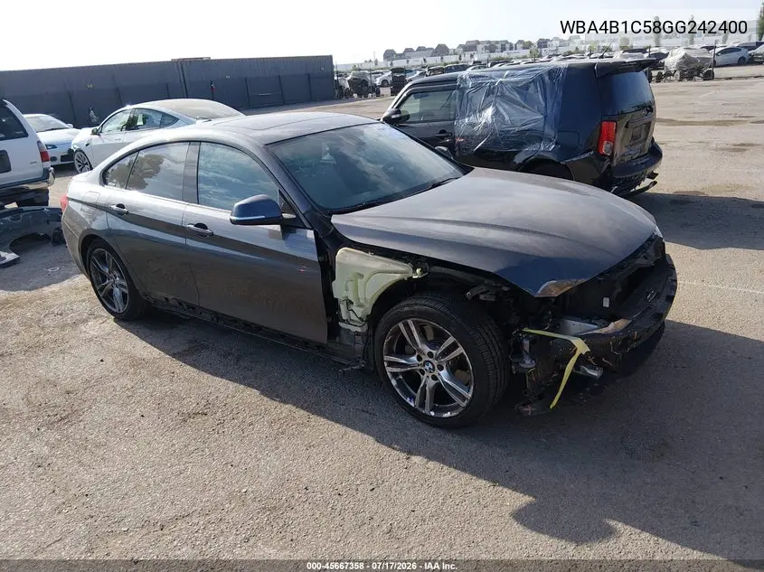 2016 BMW 435I Gran Coupe VIN: WBA4B1C58GG242400 Lot: 45667358
