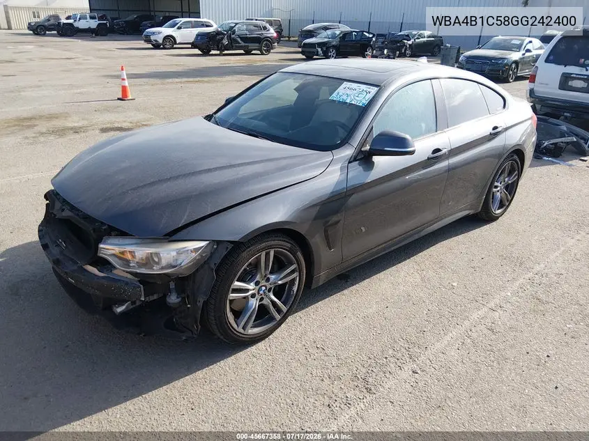 2016 BMW 435I Gran Coupe VIN: WBA4B1C58GG242400 Lot: 45667358