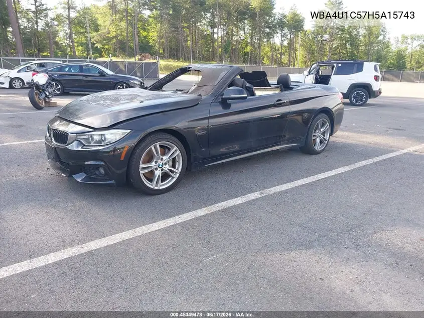 2017 BMW 440I xDrive VIN: WBA4U1C57H5A15743 Lot: 45349478