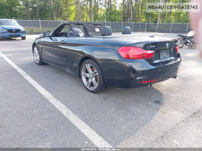 2017 BMW 440I xDrive VIN: WBA4U1C57H5A15743 Lot: 45349478