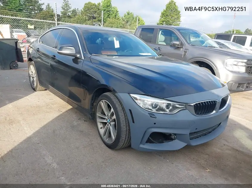 2017 BMW 430I Gran Coupe xDrive VIN: WBA4F9C5XHG792251 Lot: 45363421