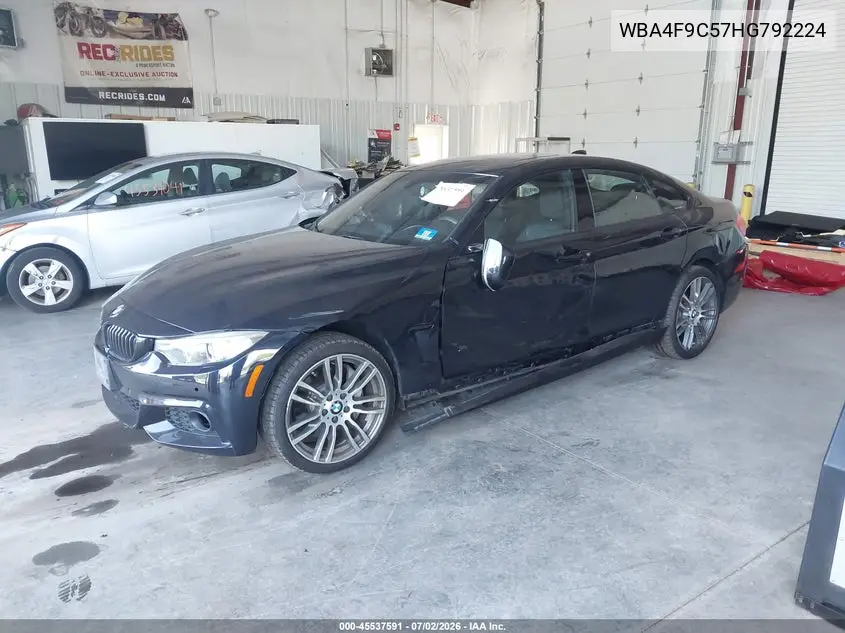 2017 BMW 430I Gran Coupe xDrive VIN: WBA4F9C57HG792224 Lot: 45537591