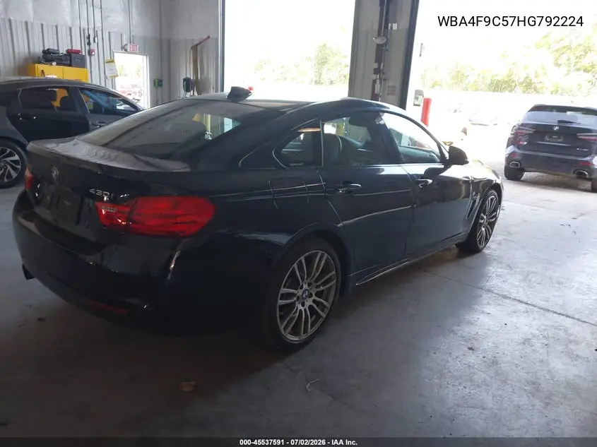 2017 BMW 430I Gran Coupe xDrive VIN: WBA4F9C57HG792224 Lot: 45537591