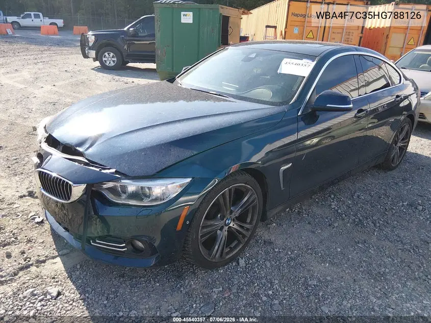 2017 BMW 430I Gran Coupe VIN: WBA4F7C35HG788126 Lot: 45540357