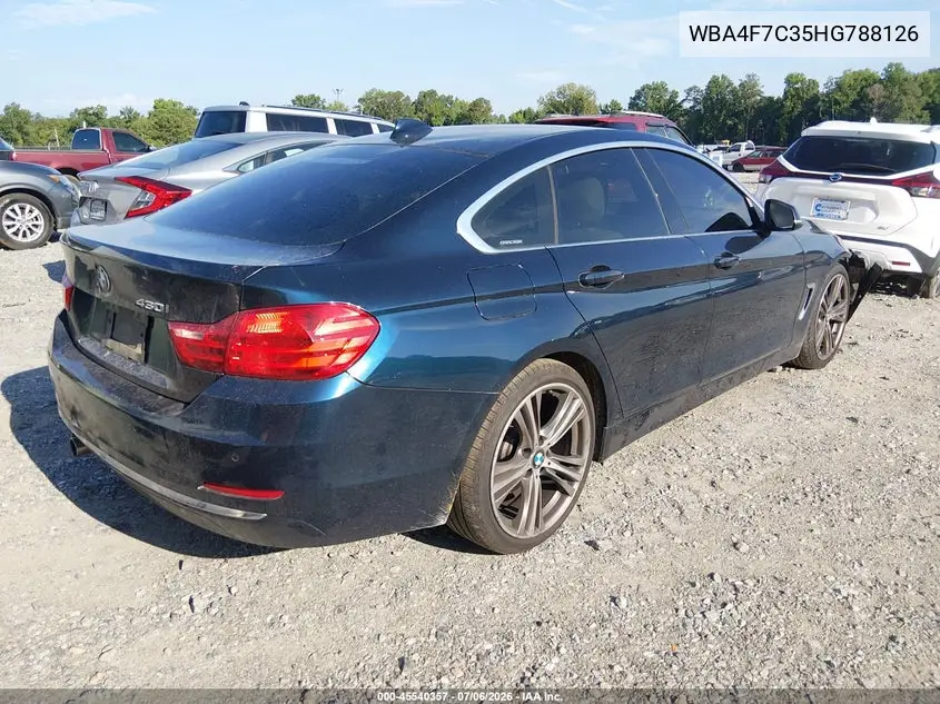 2017 BMW 430I Gran Coupe VIN: WBA4F7C35HG788126 Lot: 45540357