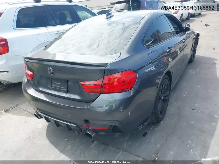 2017 BMW 440I Gran Coupe VIN: WBA4E3C50HG186862 Lot: 45583448