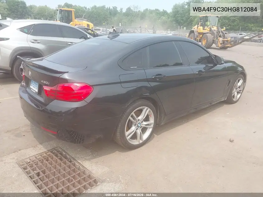 2017 BMW 430I Gran Coupe xDrive VIN: WBA4F9C30HG812084 Lot: 45612834