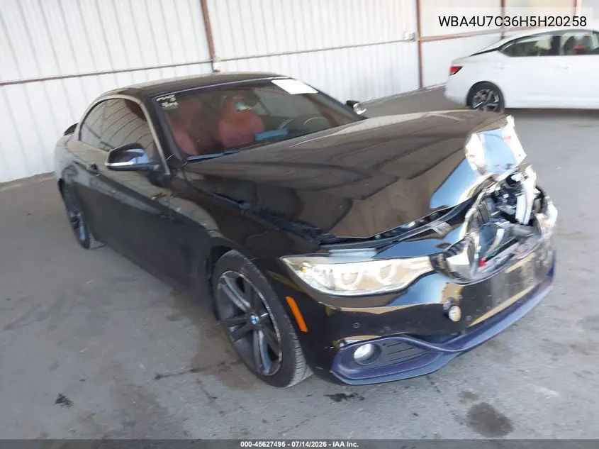 2017 BMW 430I VIN: WBA4U7C36H5H20258 Lot: 45627495