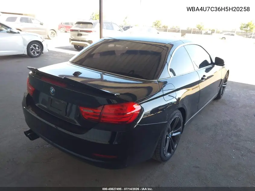 2017 BMW 430I VIN: WBA4U7C36H5H20258 Lot: 45627495
