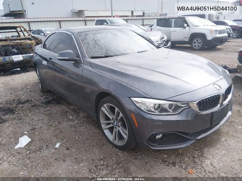 2017 BMW 430I xDrive VIN: WBA4U9C51H5D44100 Lot: 45630254