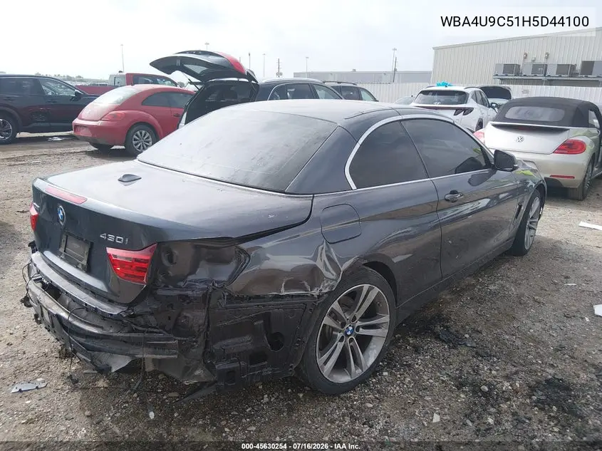 2017 BMW 430I xDrive VIN: WBA4U9C51H5D44100 Lot: 45630254