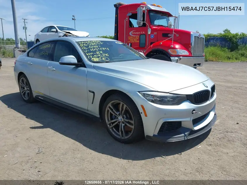 2018 BMW 440I Gran Coupe xDrive VIN: WBA4J7C57JBH15474 Lot: 12658655x