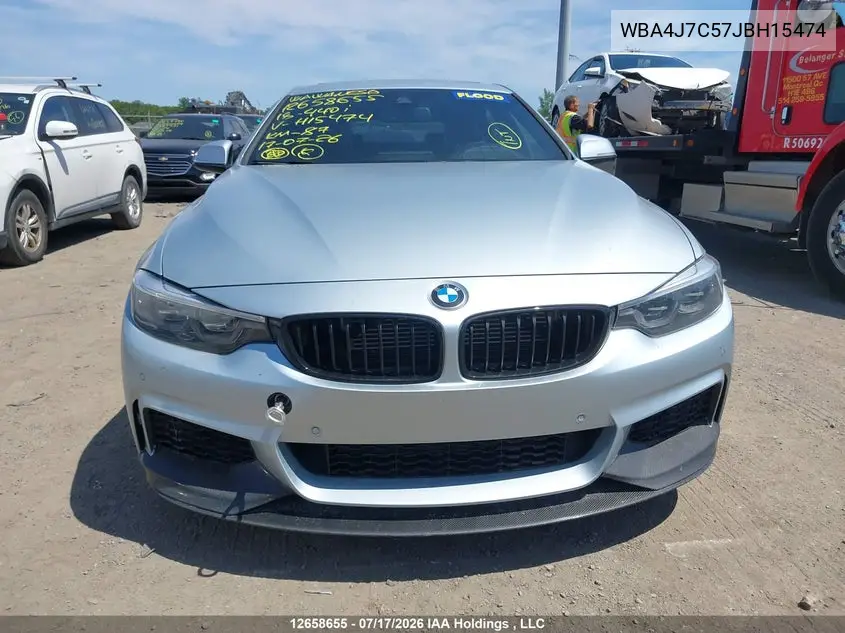 2018 BMW 440I Gran Coupe xDrive VIN: WBA4J7C57JBH15474 Lot: 12658655x