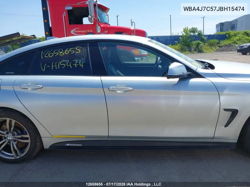 2018 BMW 440I Gran Coupe xDrive VIN: WBA4J7C57JBH15474 Lot: 12658655x