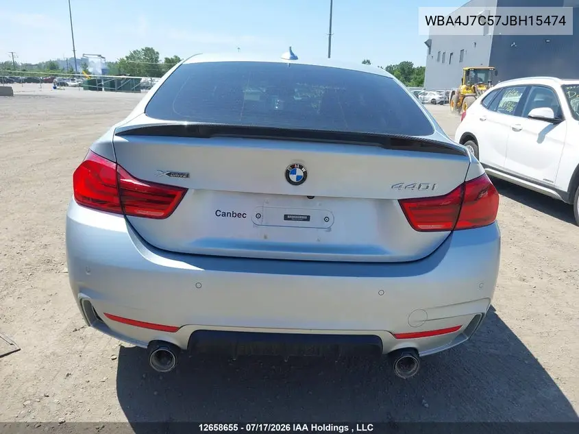 2018 BMW 440I Gran Coupe xDrive VIN: WBA4J7C57JBH15474 Lot: 12658655x