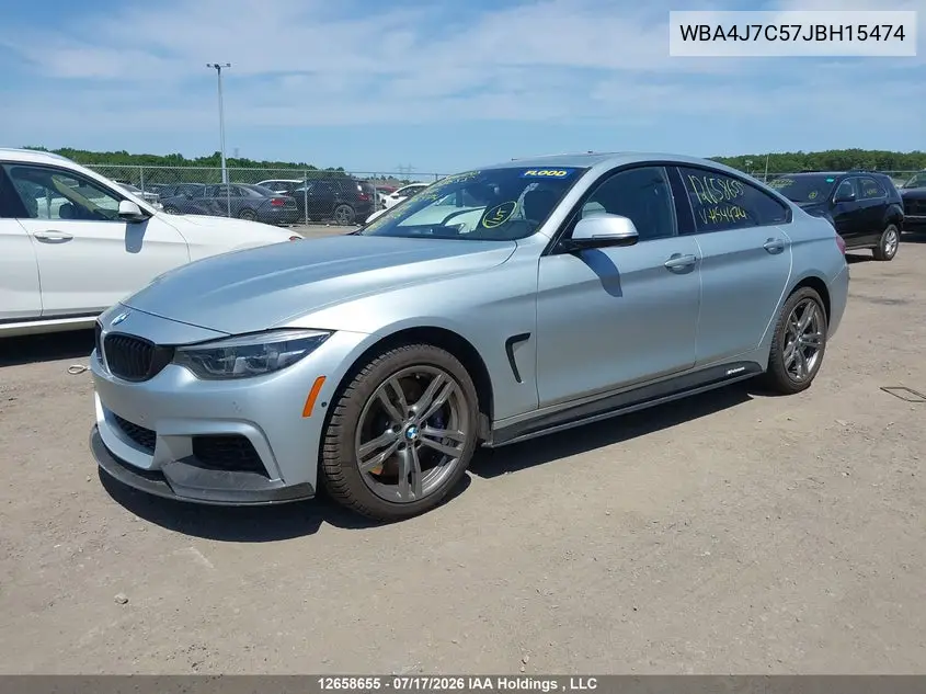 2018 BMW 440I Gran Coupe xDrive VIN: WBA4J7C57JBH15474 Lot: 12658655x