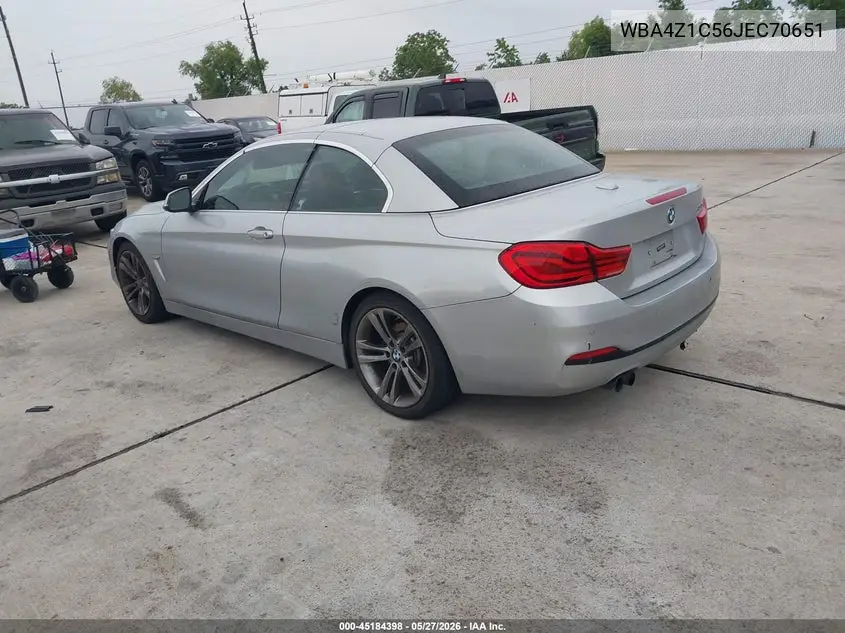 2018 BMW 430I VIN: WBA4Z1C56JEC70651 Lot: 45184398