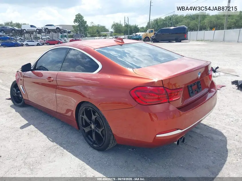 2018 BMW 430I VIN: WBA4W3C54JAB87215 Lot: 45425175