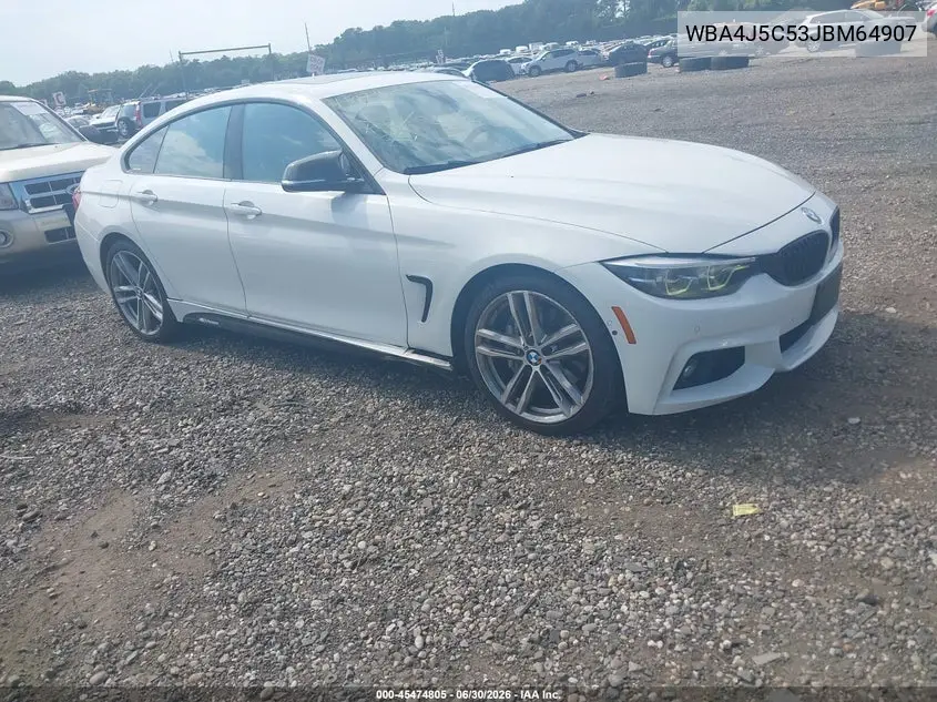 2018 BMW 440I Gran Coupe VIN: WBA4J5C53JBM64907 Lot: 45474805