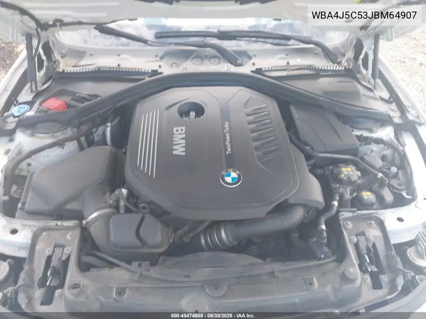 2018 BMW 440I Gran Coupe VIN: WBA4J5C53JBM64907 Lot: 45474805