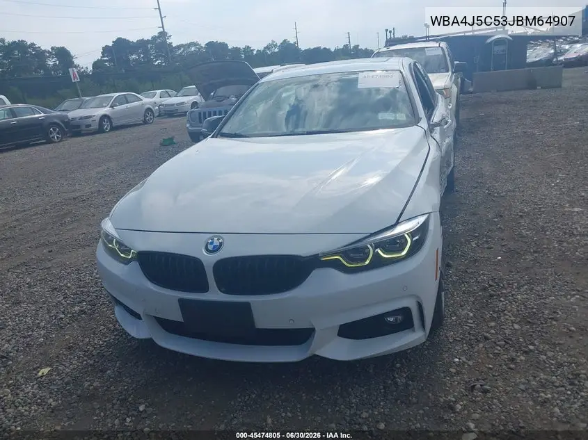 2018 BMW 440I Gran Coupe VIN: WBA4J5C53JBM64907 Lot: 45474805