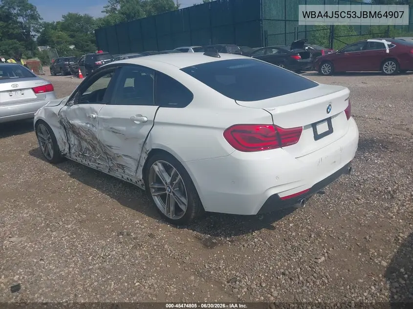 2018 BMW 440I Gran Coupe VIN: WBA4J5C53JBM64907 Lot: 45474805