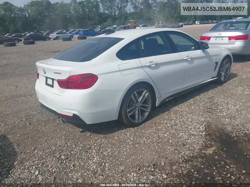 2018 BMW 440I Gran Coupe VIN: WBA4J5C53JBM64907 Lot: 45474805