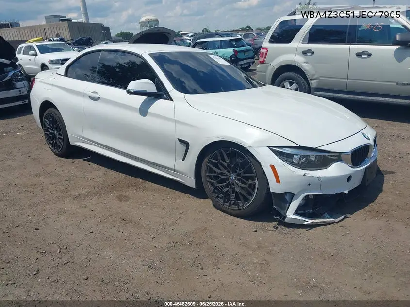 2018 BMW 430I xDrive VIN: WBA4Z3C51JEC47905 Lot: 45482609