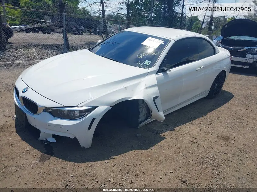 2018 BMW 430I xDrive VIN: WBA4Z3C51JEC47905 Lot: 45482609