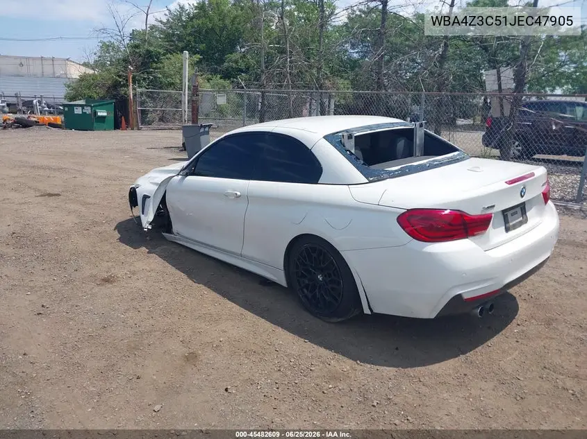 2018 BMW 430I xDrive VIN: WBA4Z3C51JEC47905 Lot: 45482609